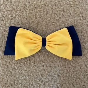 Maize and blue big bow hair clip